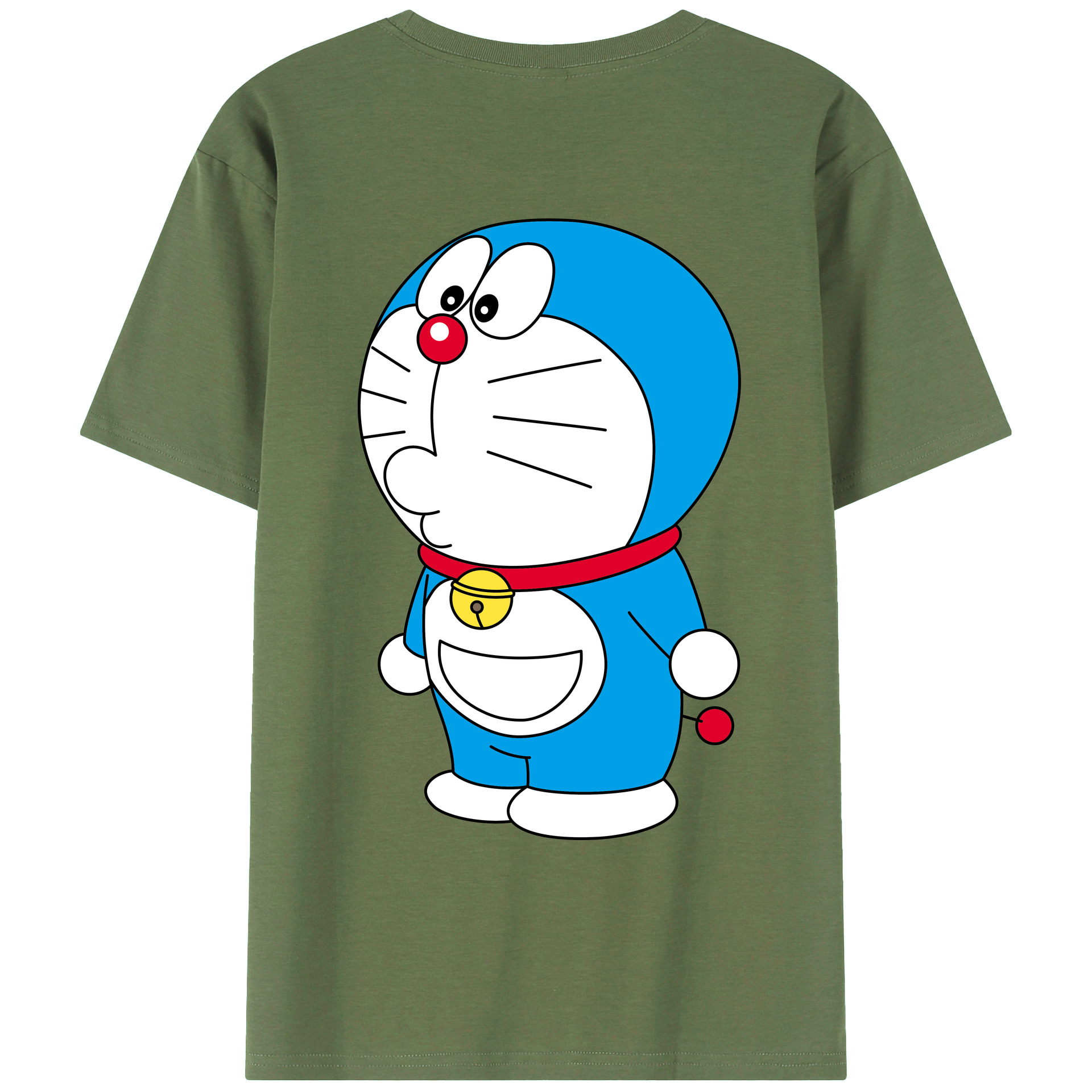 （画像用） ドラえもん Doraemon 綿100％ メンズ半袖Tシャツ（バックプリント） 通気性